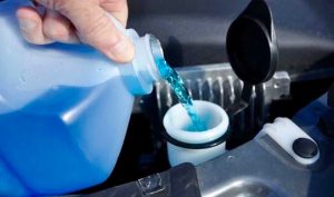 Winter car maintenance Filling the Windscreen washer fluid